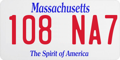MA license plate 108NA7