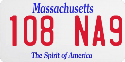 MA license plate 108NA9