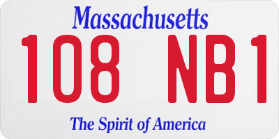MA license plate 108NB1