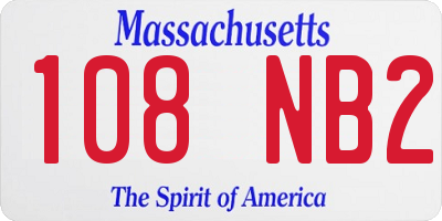 MA license plate 108NB2