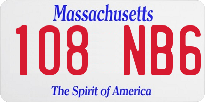 MA license plate 108NB6