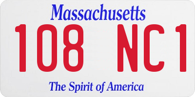 MA license plate 108NC1