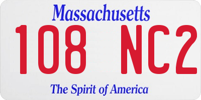 MA license plate 108NC2