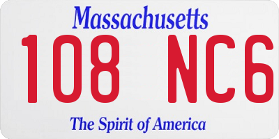 MA license plate 108NC6
