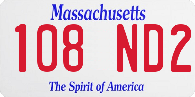 MA license plate 108ND2