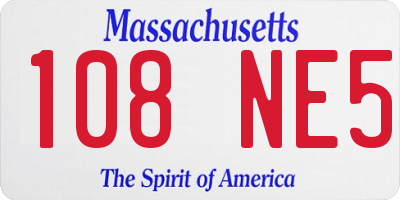 MA license plate 108NE5
