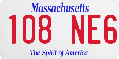 MA license plate 108NE6