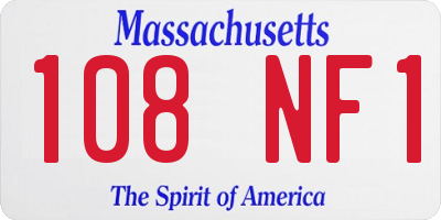 MA license plate 108NF1