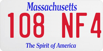 MA license plate 108NF4