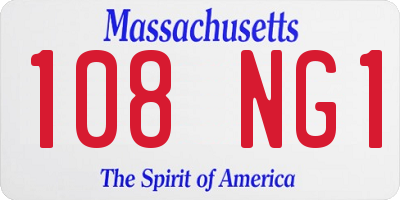 MA license plate 108NG1
