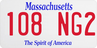 MA license plate 108NG2