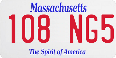 MA license plate 108NG5