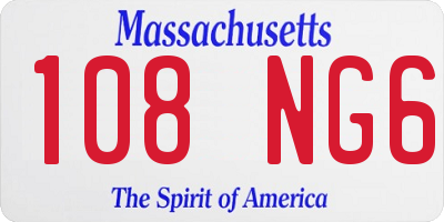MA license plate 108NG6