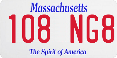 MA license plate 108NG8