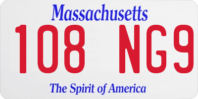 MA license plate 108NG9