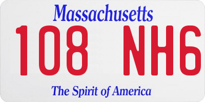 MA license plate 108NH6