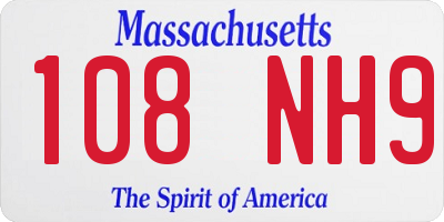 MA license plate 108NH9