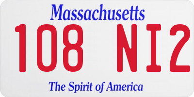 MA license plate 108NI2