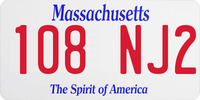 MA license plate 108NJ2