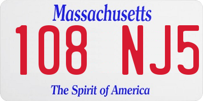 MA license plate 108NJ5