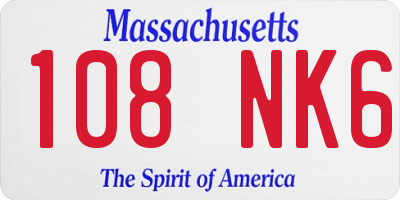 MA license plate 108NK6