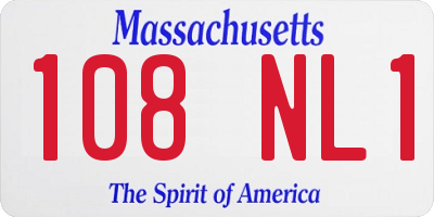 MA license plate 108NL1