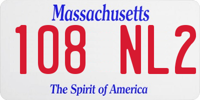 MA license plate 108NL2
