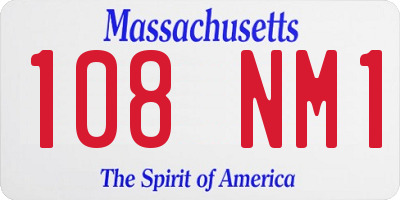 MA license plate 108NM1