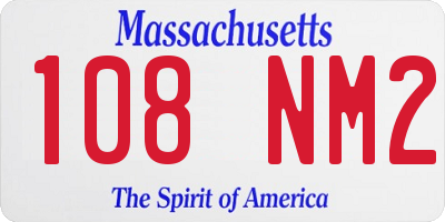 MA license plate 108NM2