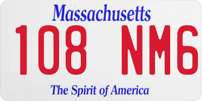 MA license plate 108NM6