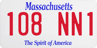MA license plate 108NN1