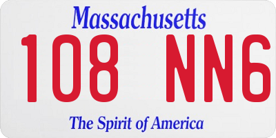 MA license plate 108NN6