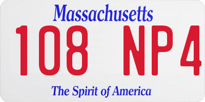 MA license plate 108NP4