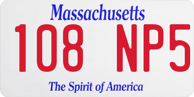 MA license plate 108NP5