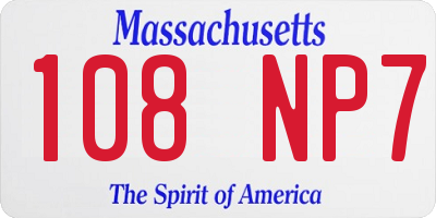 MA license plate 108NP7
