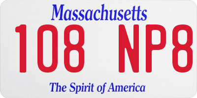 MA license plate 108NP8