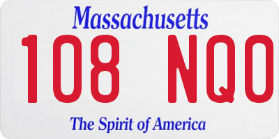 MA license plate 108NQ0