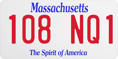MA license plate 108NQ1