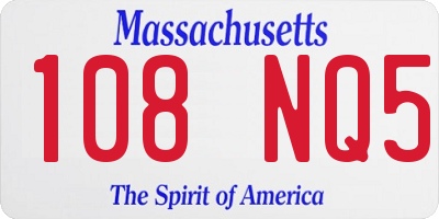 MA license plate 108NQ5