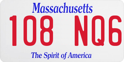 MA license plate 108NQ6