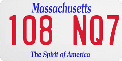 MA license plate 108NQ7