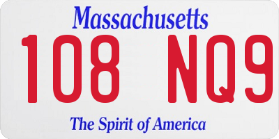 MA license plate 108NQ9
