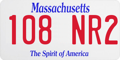 MA license plate 108NR2