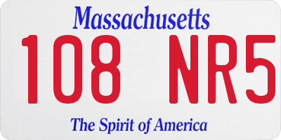 MA license plate 108NR5