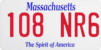 MA license plate 108NR6
