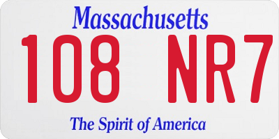 MA license plate 108NR7