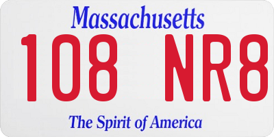 MA license plate 108NR8
