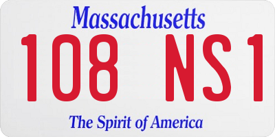 MA license plate 108NS1