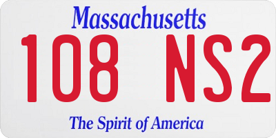 MA license plate 108NS2
