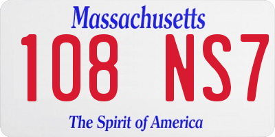 MA license plate 108NS7